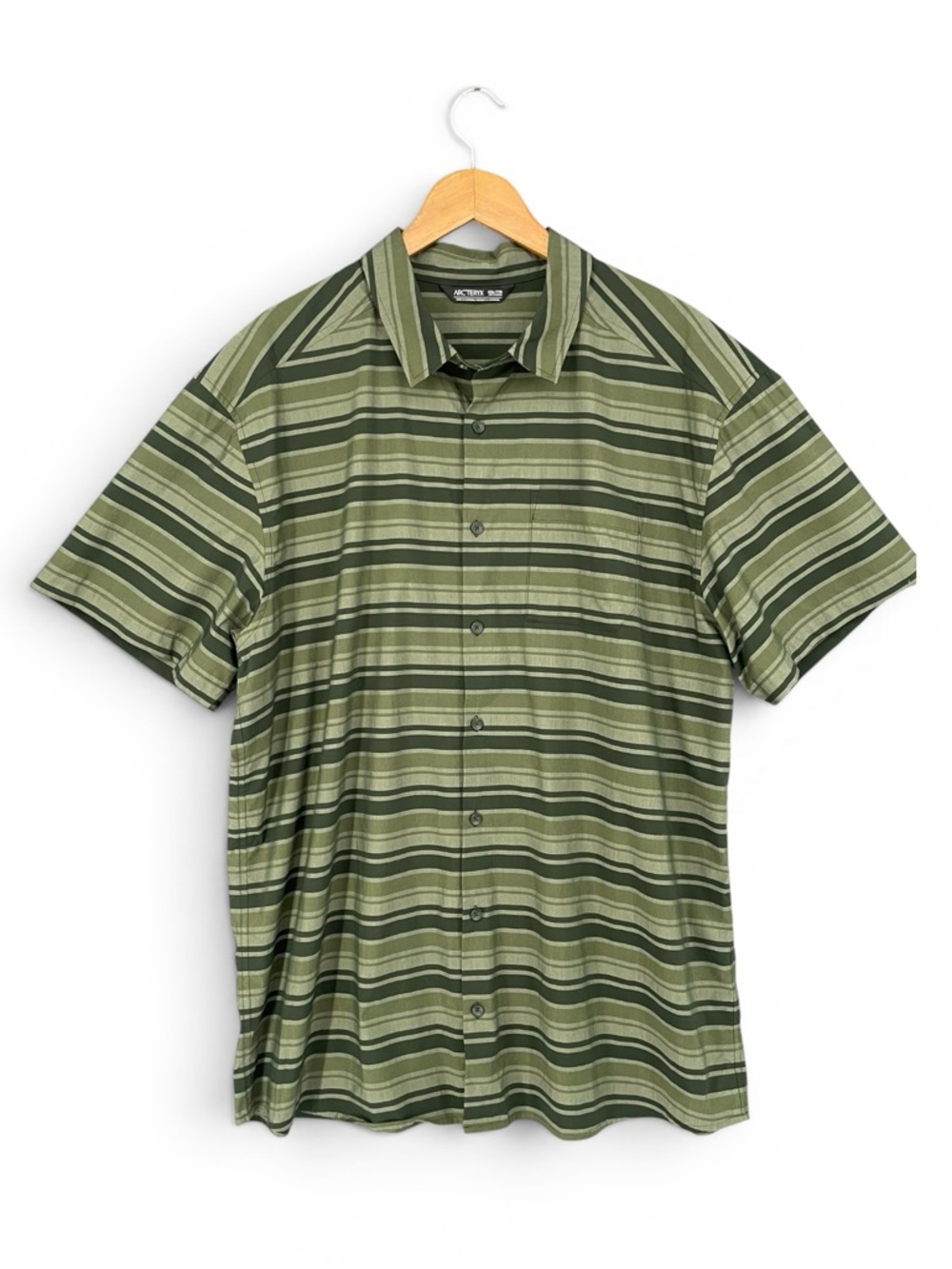 Arc’teryx Brohm Striped Short‑Sleeve Button‑Down Shirt XXL